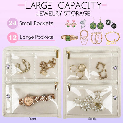 Travel Jewelry Organizer Binder Case