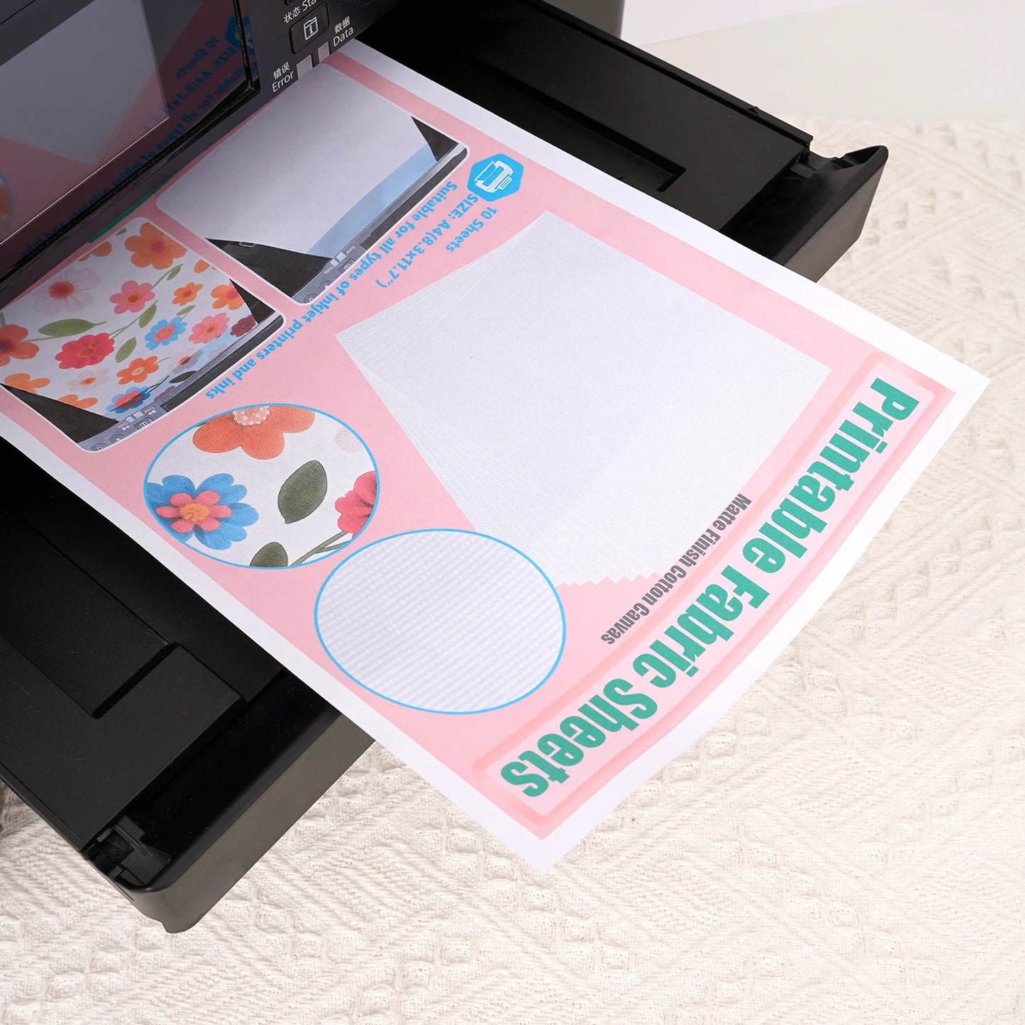 Printable Cotton Canvas Fabric Sheets for Inkjet Printers