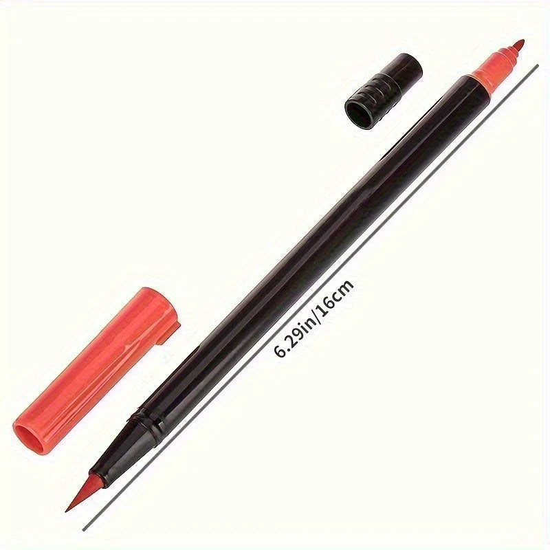 24-Color Dual-Tip Watercolor Brush Marker Set
