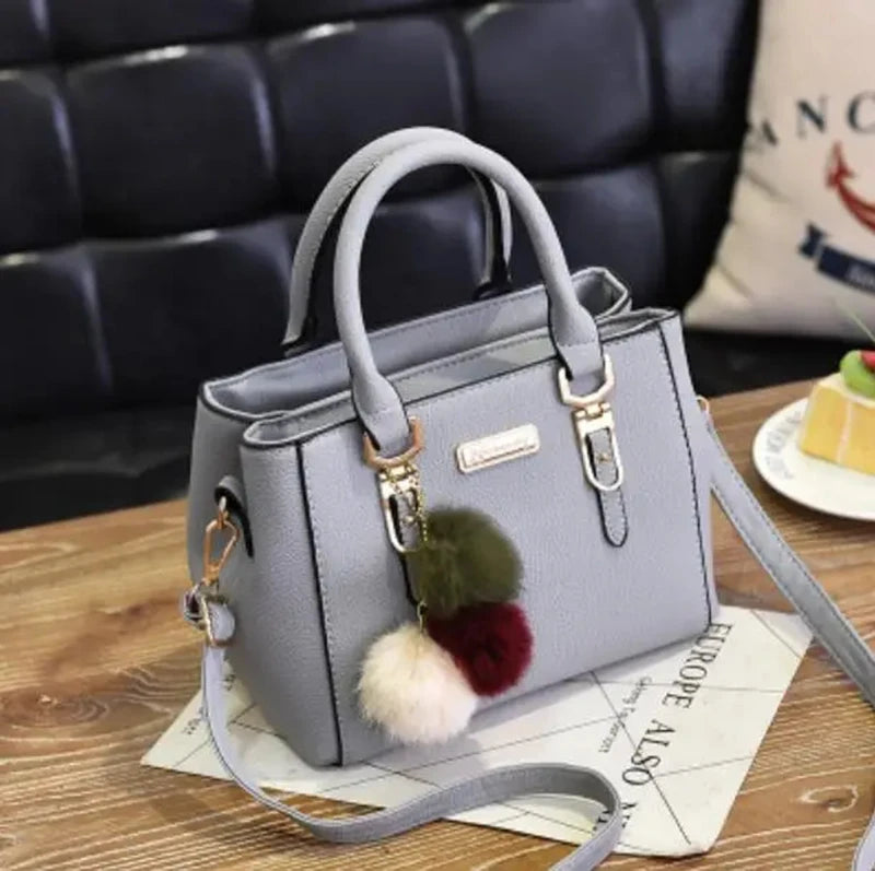 Large Capacity PU Leather Shopper Tote Bag