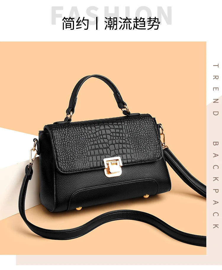 Large Capacity Leather Crossbody Handbag for Women