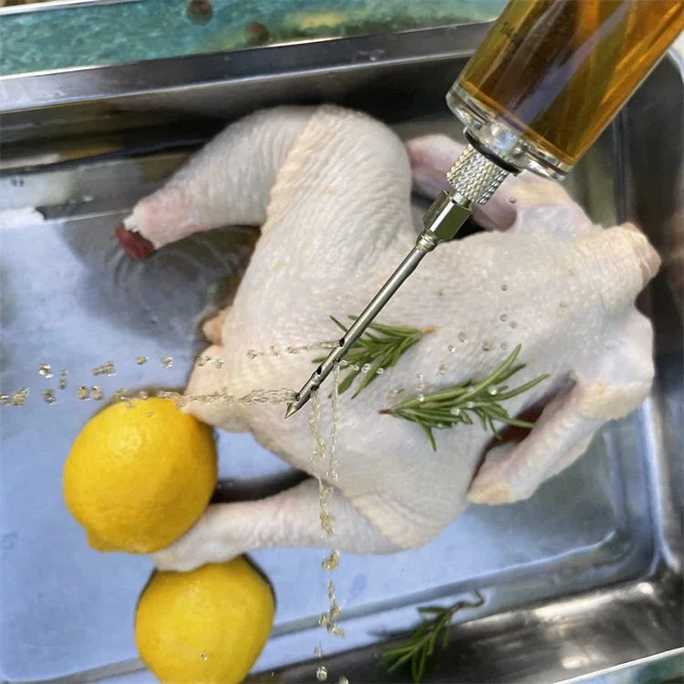 BBQ Marinade Injector Syringe Set for Turkey, Chicken, Beef & Pork