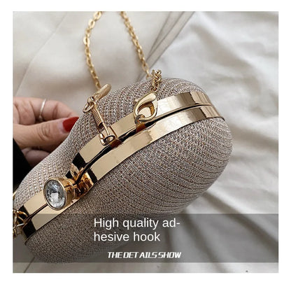 Heart-Shaped Evening Clutch Bag with Chain Strap