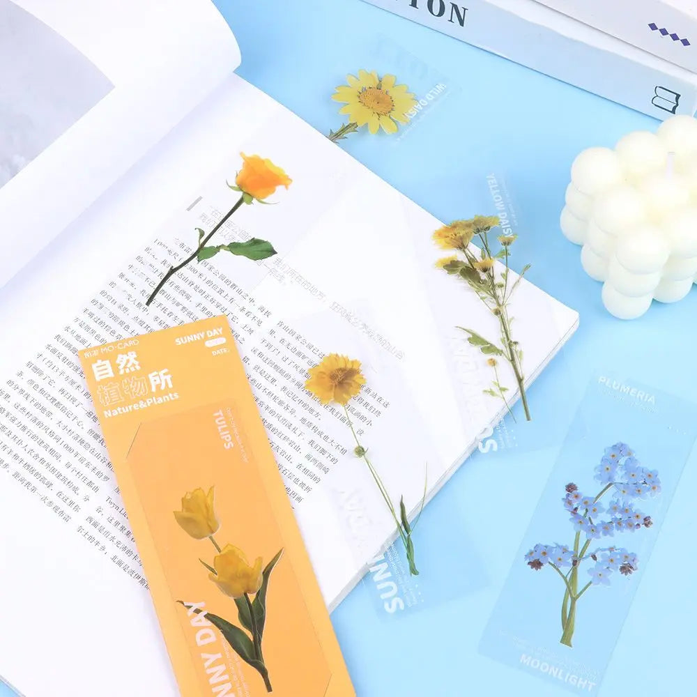 Translucent Flower Bookmark Set