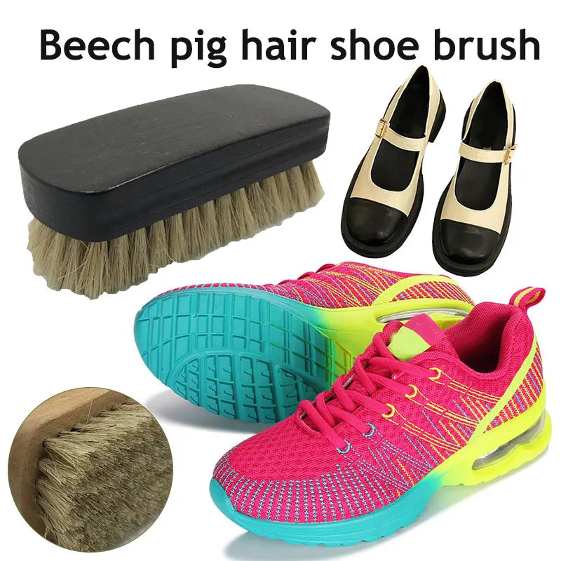 Pig Bristle Shoe Cleaning Brush