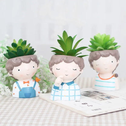Hand-Painted Mini Portrait Plant Pot for Succulents & Cacti