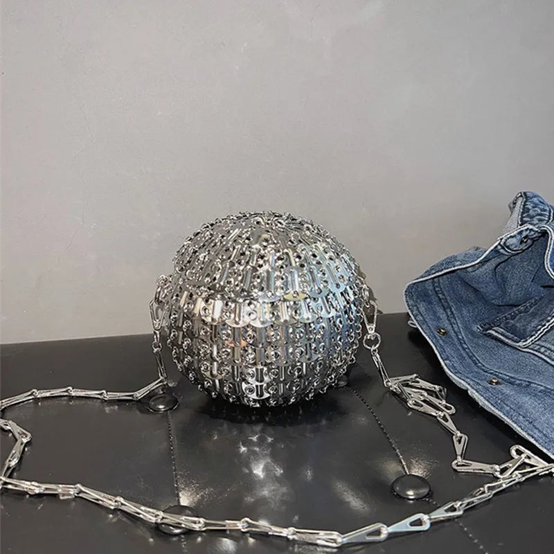 Handmade Metallic Sphere Evening Bag