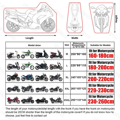 Black Blue Design Waterproof Motorcycle Covers