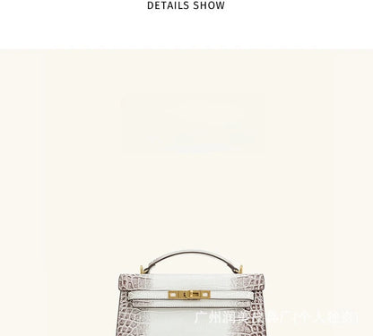 Crocodile Pattern Top Handle Satchel