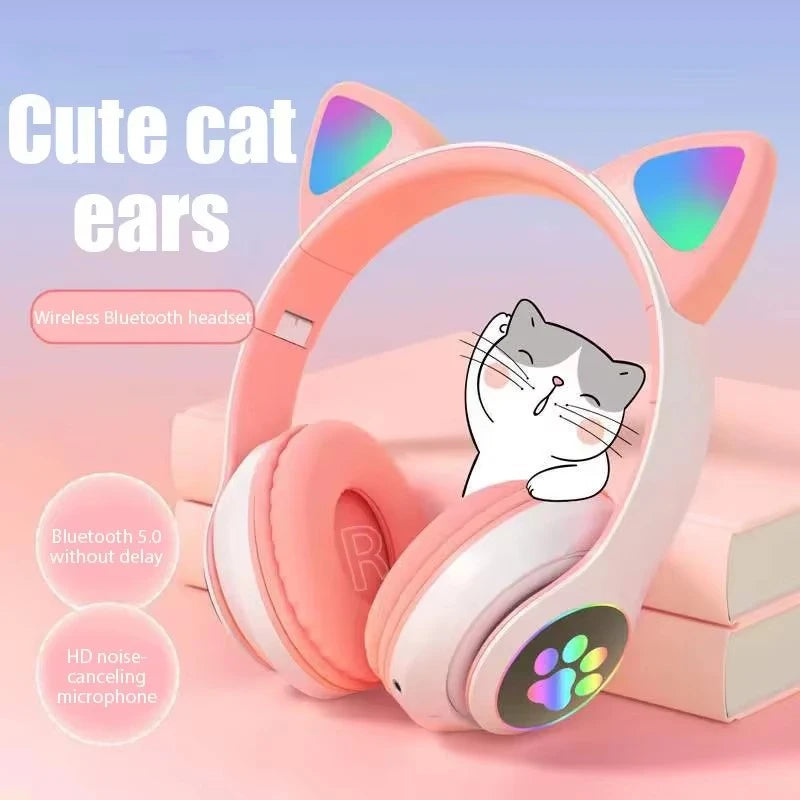 Cat Ear Wireless Bluetooth Headphones with RGB Lights
