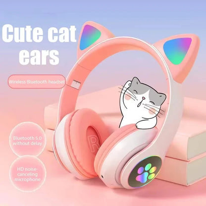 Cat Ear Wireless Bluetooth Headphones with RGB Lights