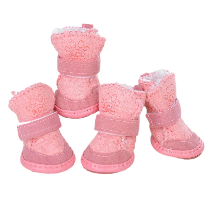 4Pcs/set Warm Dog Shoes