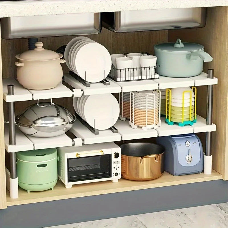 Adjustable Under Sink Storage Rack