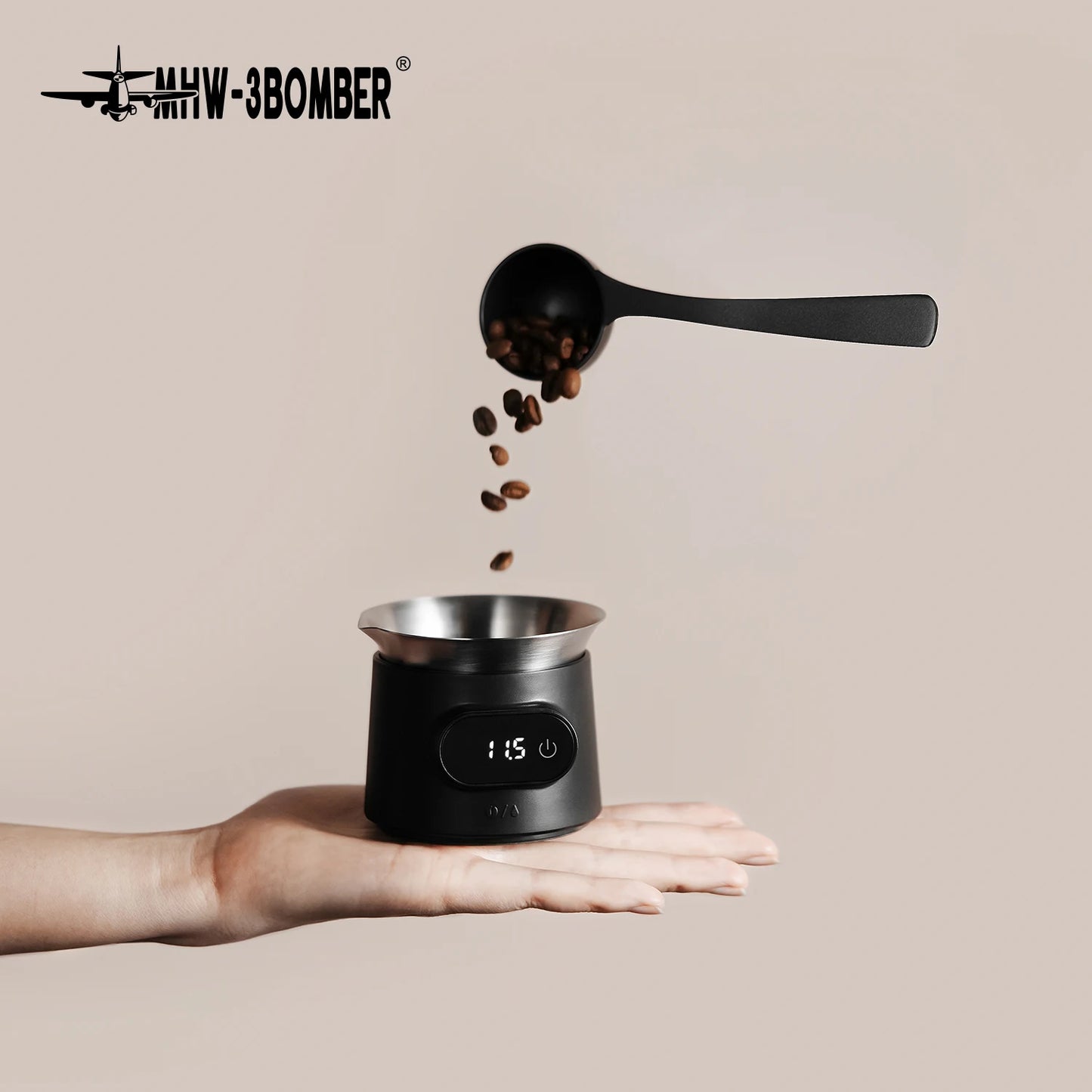 USB Rechargeable Coffee Scale with Stainless Steel Cup