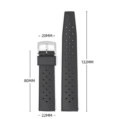 Classic Tropical FKM Rubber Watch Strap 18mm 20mm 22mm