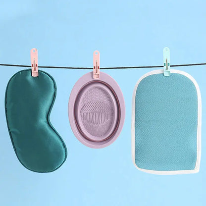 Plastic Clothespins with Storage Basket for Laundry & Home
