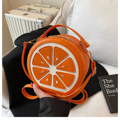 Citrus Slice Round Crossbody Bag
