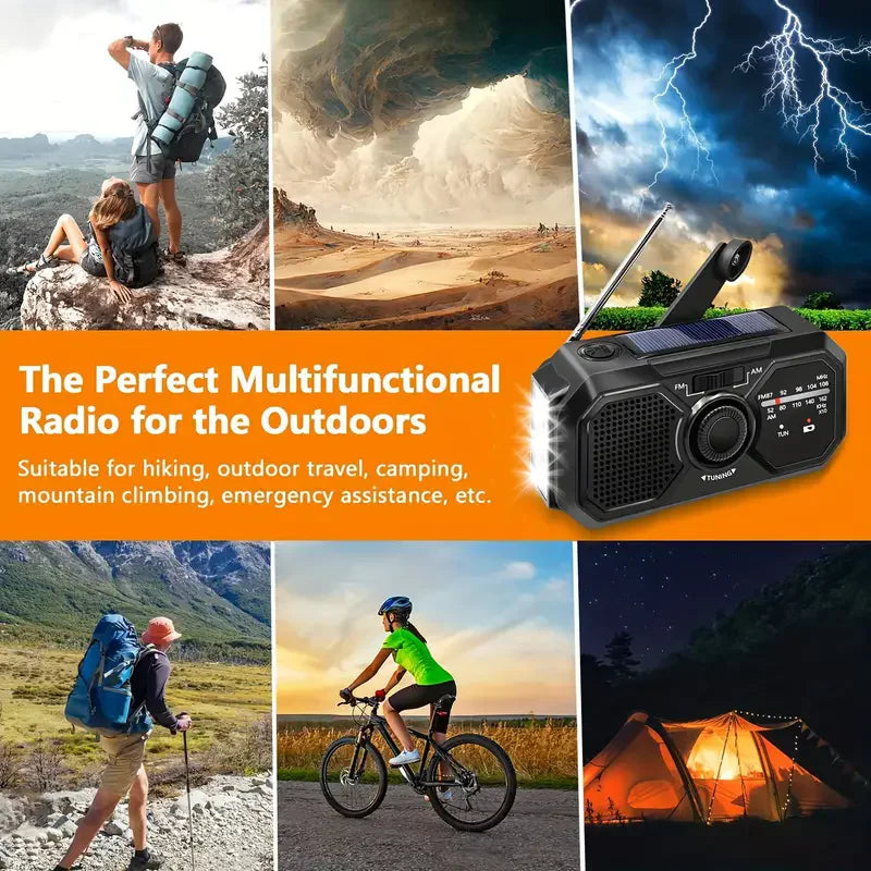 Solar Emergency Radio with Hand Crank & Power Bank