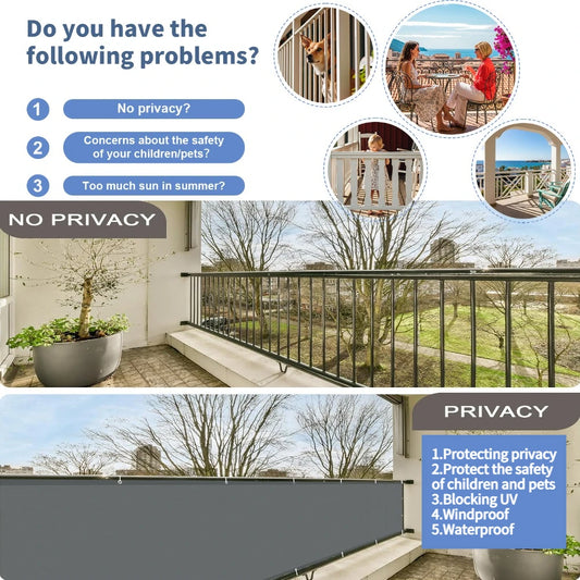 Waterproof Balcony Privacy Screen Cover