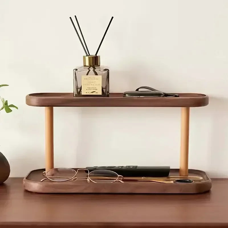 2-Tier Wooden Desktop Storage Shelf Organizer