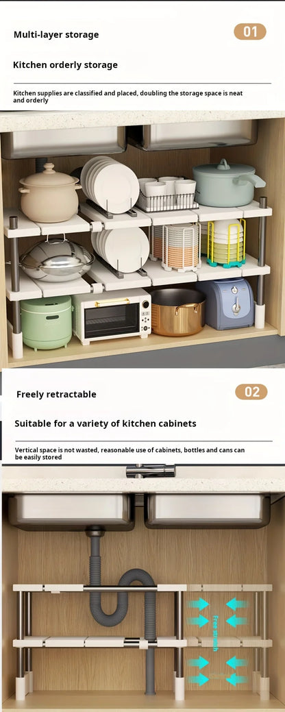 Adjustable Under Sink Storage Rack