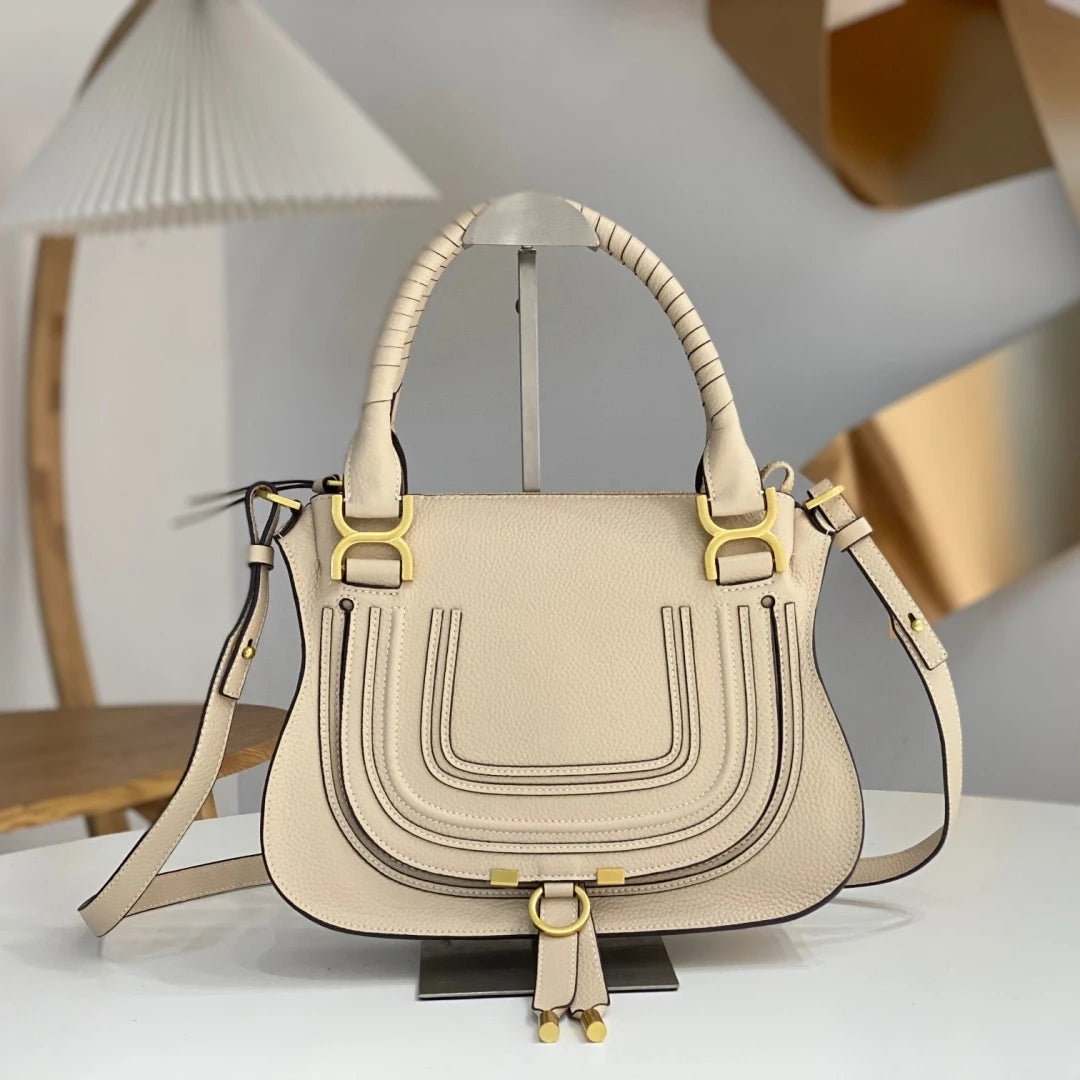 Vintage Genuine Leather Saddle Crossbody Bag for Women