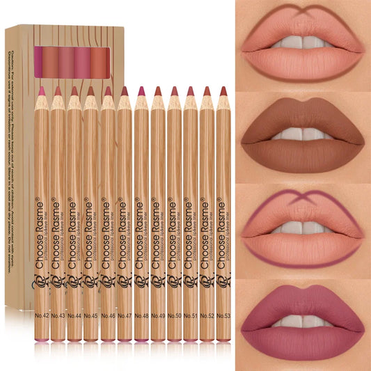 12 Color Matte Lip Liner Pencil Set