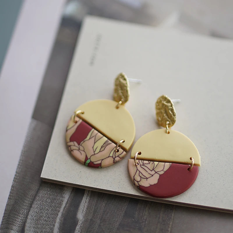 Art Floral Pattern Earrings