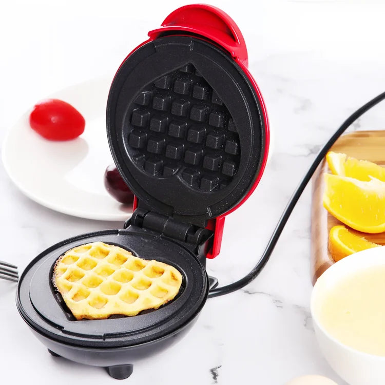 Compact Electric Heart-Shaped Waffle Maker