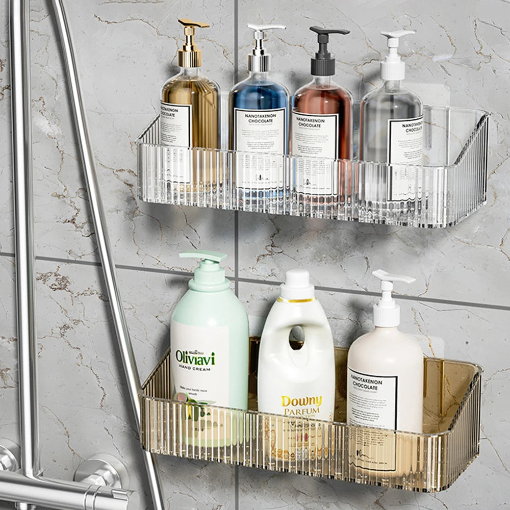 Wall-Mounted Bathroom Storage Basket & Organizer Rack