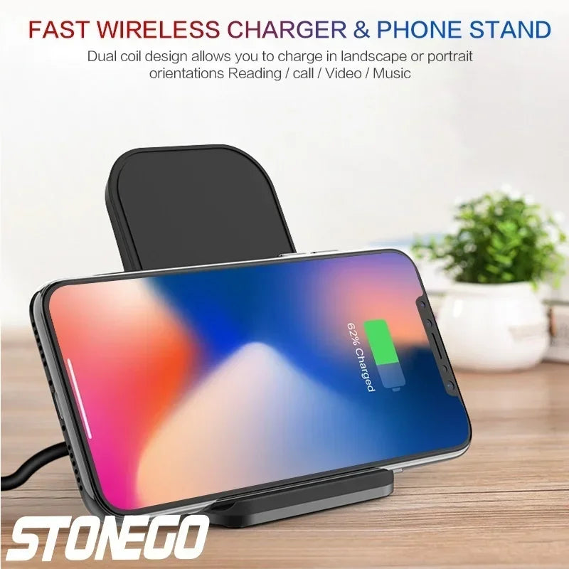 Qi Wireless Charger Stand with 10W Fast Charging