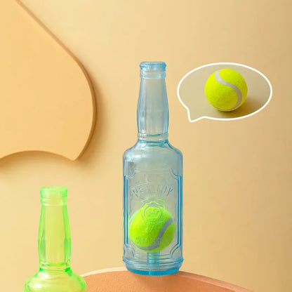 Dog TPR Beer Bottle Chew Toy with Tennis Ball