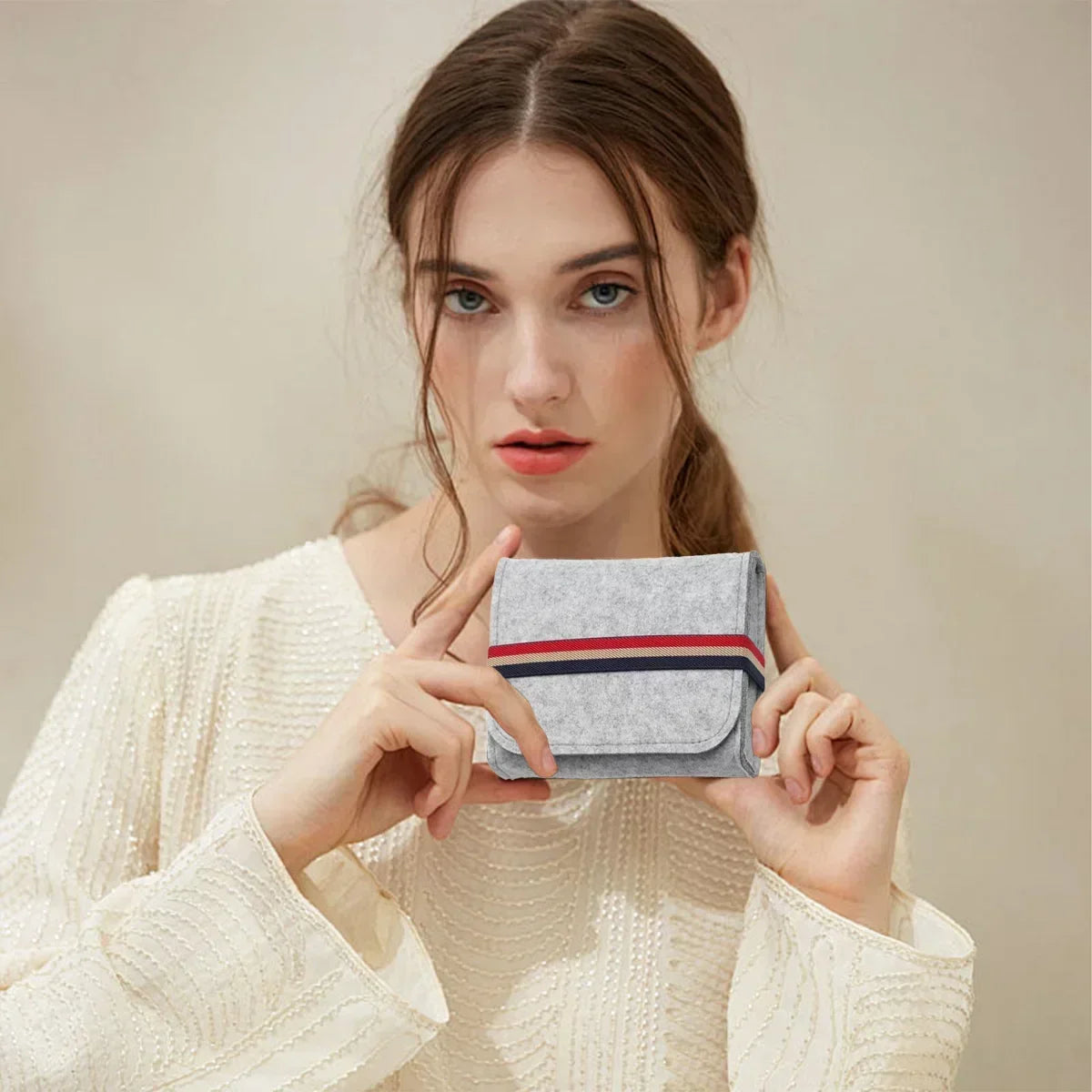 Felt Electronic Accessories Organizer Bag