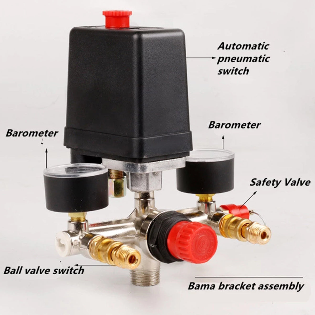 Air Compressor Pressure Switch with Regulator & Gauges