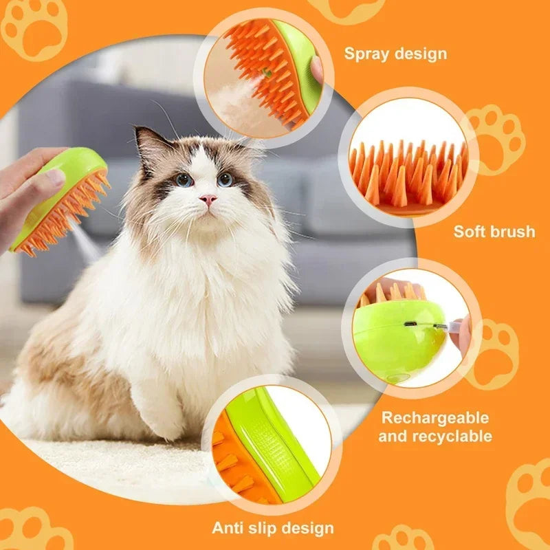 3-in-1 Pet Steam Brush