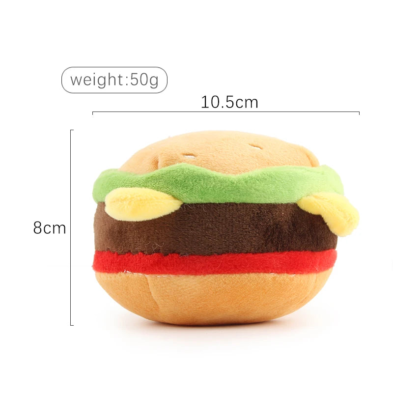 Food Shape Squeaky Plush Dog Toy