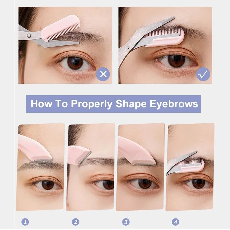 Eyebrow Trimming Razor & Brow Comb Set