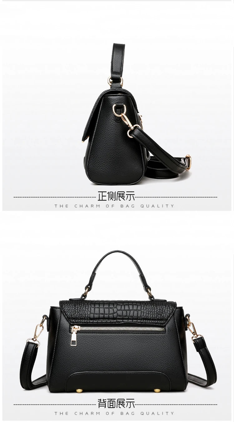 Large Capacity Leather Crossbody Handbag for Women