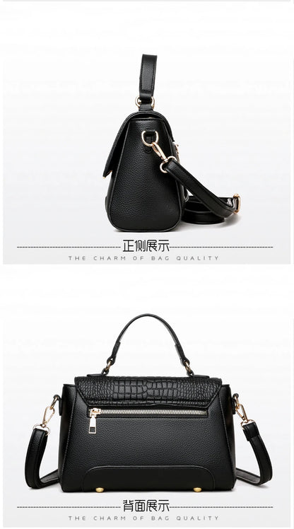 Large Capacity Leather Crossbody Handbag for Women
