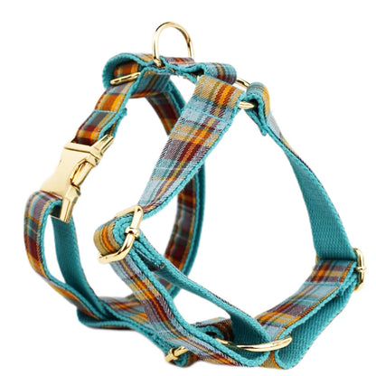 Personalized Plaid Dog Collar, Harness & Leash Set