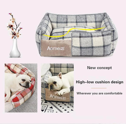 Orthopedic Pet Sofa Bed with Removable Cushion