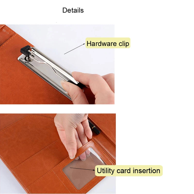 A5/B5 Executive Leather Padfolio Clipboard