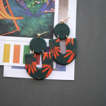 Art Floral Pattern Earrings