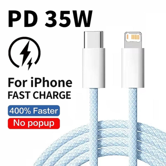 35W USB-C to Lightning Braided Fast Charging Cable for iPhone