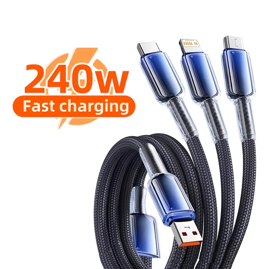 3-in-1 240W Fast Charging USB Cable