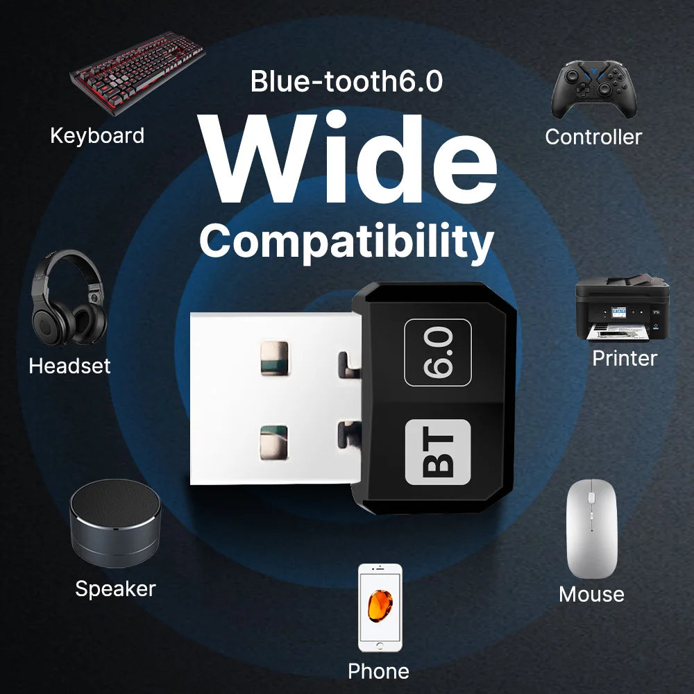 DERAPID Bluetooth 5.4/6.0 USB Adapter