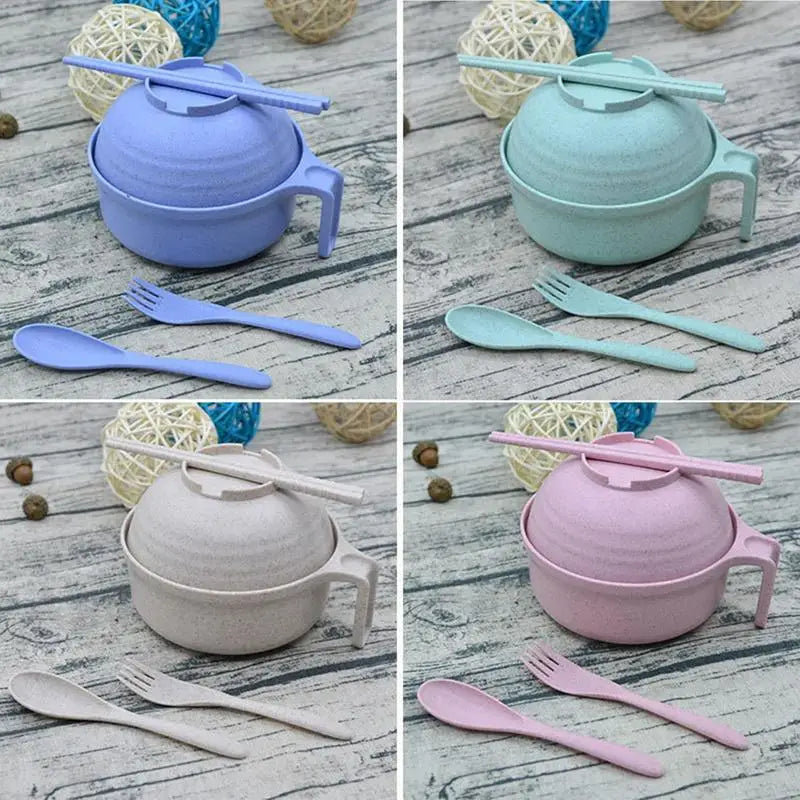 Microwave Ramen Cooker Bowl Set with Utensils