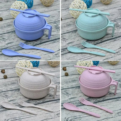 Microwave Ramen Cooker Bowl Set with Utensils