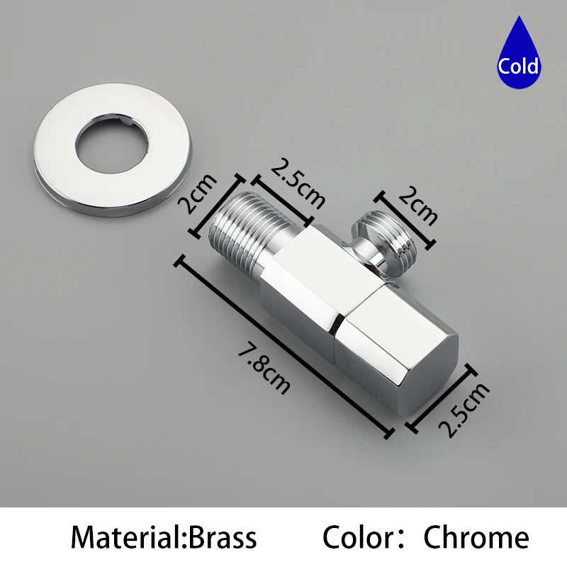 G1/2 Brass Single Outlet Toilet & Bathroom Angle Valve
