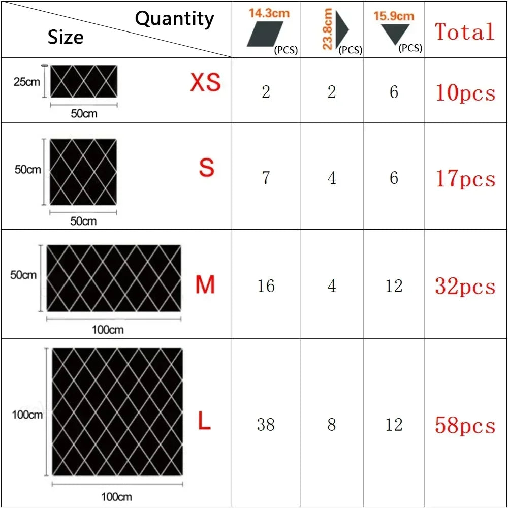 3D Diamond Acrylic Mirror Wall Stickers